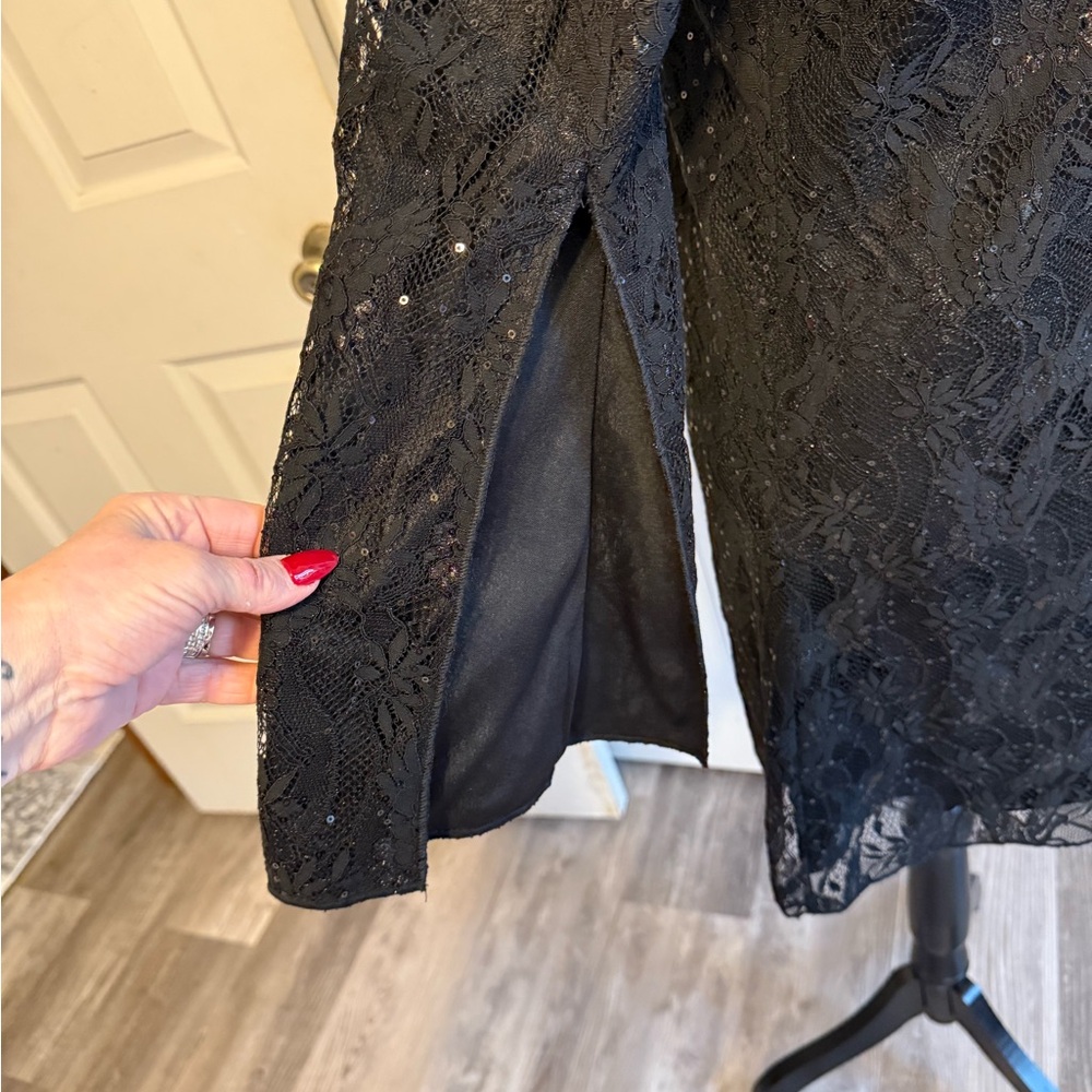 Black Sheath Mini Dress with Bishop Sleeves - Picture 4 of 4